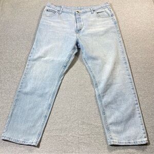 Wrangler Jeans Mens 42 Blue Regular Fit Straight Mid Rise Relaxed Casual Denim